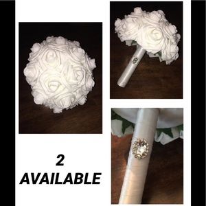 Handmade Bridesmaid White Rose Wedding Bouquet